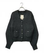 Spick and Spanスピック＆スパン）の古着「24AW パール畦ニット カーディガン」｜グレー