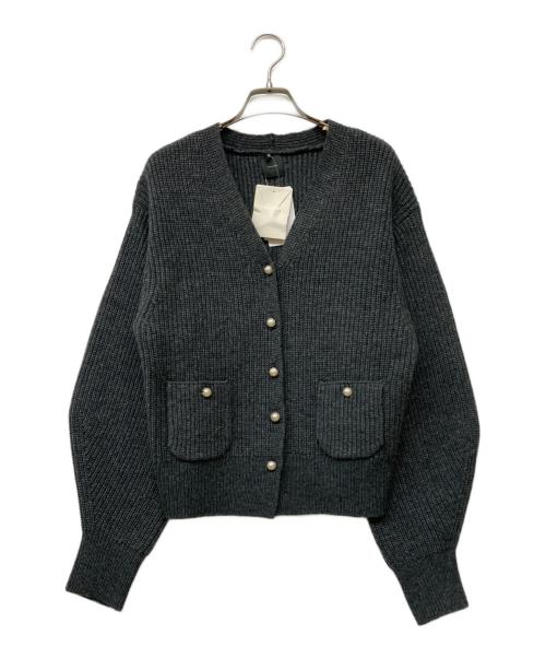 Spick and Span（スピック＆スパン）Spick and Span (スピックアンドスパン) 24AW パール畦ニット カーディガン グレー サイズ:-の古着・服飾アイテム
