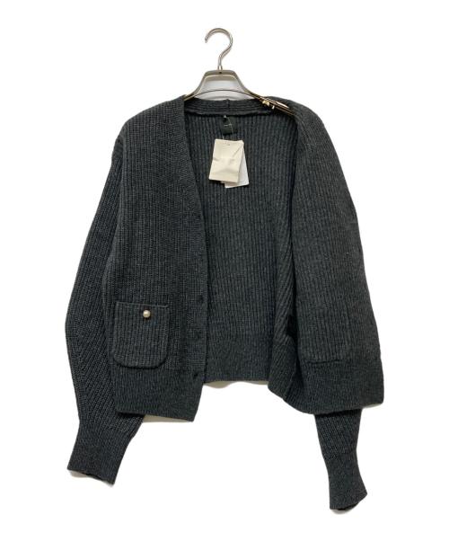 Spick and Span（スピック＆スパン）Spick and Span (スピックアンドスパン) 24AW パール畦ニット カーディガン グレー サイズ:-の古着・服飾アイテム