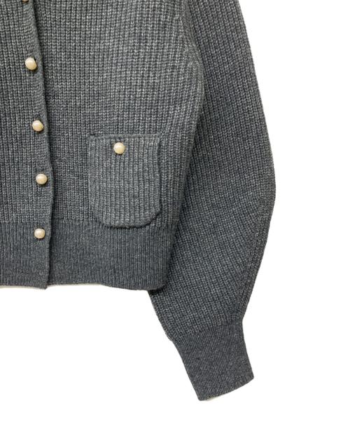 Spick and Span（スピック＆スパン）Spick and Span (スピックアンドスパン) 24AW パール畦ニット カーディガン グレー サイズ:-の古着・服飾アイテム