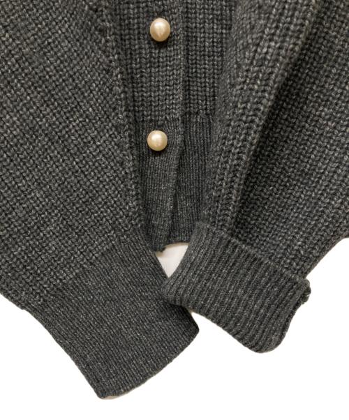 Spick and Span（スピック＆スパン）Spick and Span (スピックアンドスパン) 24AW パール畦ニット カーディガン グレー サイズ:-の古着・服飾アイテム
