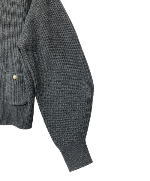 Spick and Span（スピック＆スパン）Spick and Span (スピックアンドスパン) 24AW パール畦ニット カーディガン グレー サイズ:-の古着・服飾アイテム