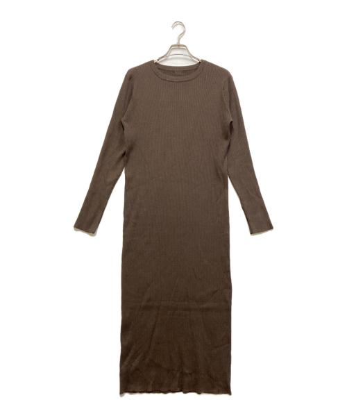 Loungedress（ラウンジドレス）Loungedress (ラウンジドレス) リブニットワンピース ブラウン サイズ:Sの古着・服飾アイテム
