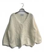 TRICOTS JEAN MARCトリコットジーンマルク）の古着「モヘヤ混Vネックニット」｜ホワイト