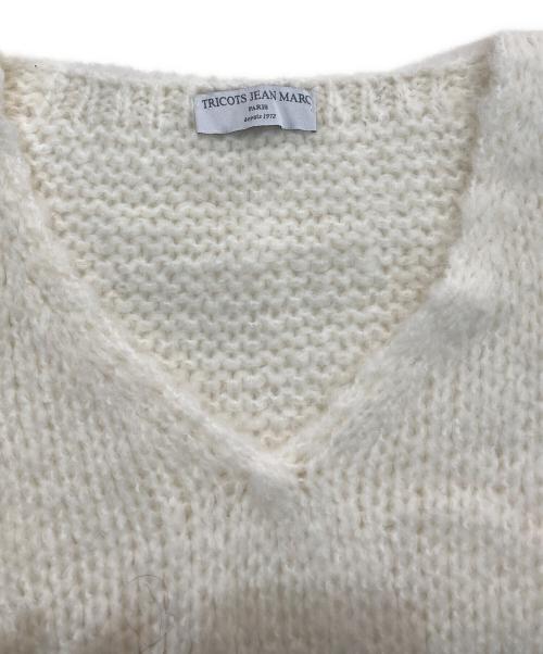 TRICOTS JEAN MARC（トリコットジーンマルク）TRICOTS JEAN MARC (トリコットジーンマルク) モヘヤ混Vネックニット ホワイト サイズ:Freeの古着・服飾アイテム