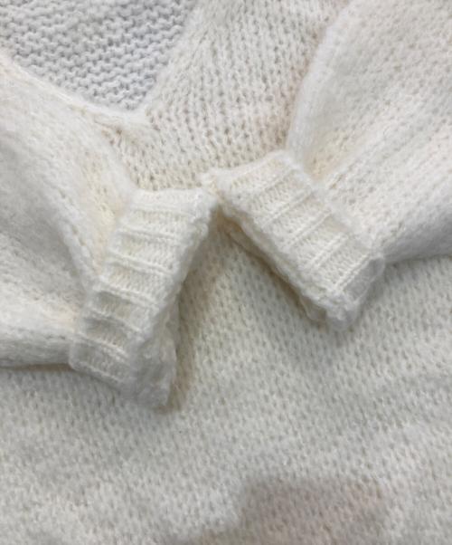 TRICOTS JEAN MARC（トリコットジーンマルク）TRICOTS JEAN MARC (トリコットジーンマルク) モヘヤ混Vネックニット ホワイト サイズ:Freeの古着・服飾アイテム