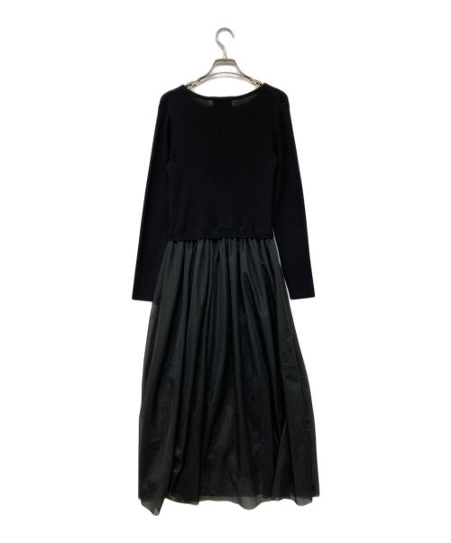 green label relaxing（グリーンレーベルリラクシング）green label relaxing (グリーンレーベルリラクシング) チュール ドッキング ワンピース ブラック サイズ:FREE 未使用品の古着・服飾アイテム