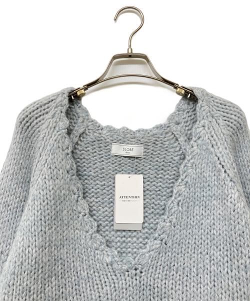 SLOBE IENA（スローブ イエナ）SLOBE IENA (スローブ イエナ) 24AW ラメVネックニット ライトブルー サイズ:-の古着・服飾アイテム