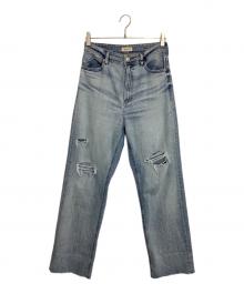 YANUK（ヤヌーク）の古着「ボーイズストレートLEA」｜インディゴ