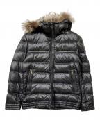 BURBERRY BLACK LABELバーバリーブラックレーベル）の古着「裏地チェックシルバーフォックスファーダウンジャケット」｜ブラック