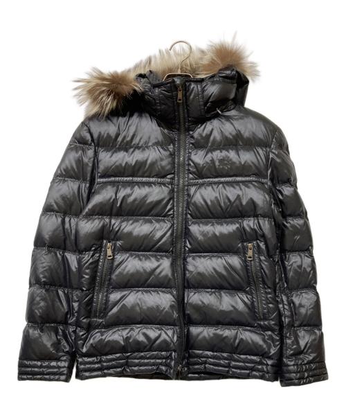 BURBERRY BLACK LABEL（バーバリーブラックレーベル）BURBERRY BLACK LABEL (バーバリーブラックレーベル) 裏地チェックシルバーフォックスファーダウンジャケット ブラック サイズ:Lの古着・服飾アイテム