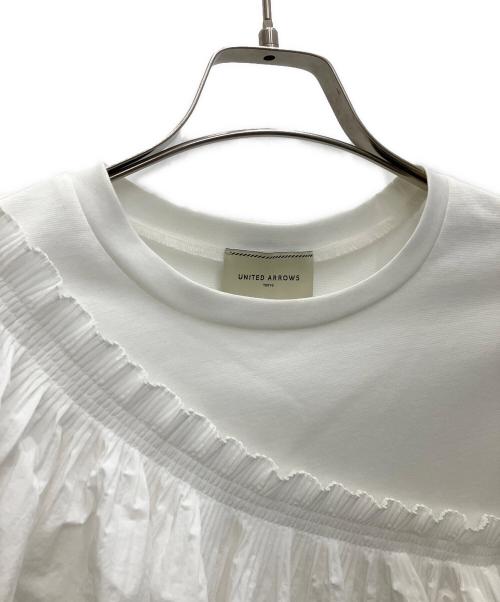 UNITED ARROWS TOKYO（ユナイテッドアローズトウキョウ）UNITED ARROWS TOKYO (ユナイテッドアローズトウキョウ) コンビネーション プリーツスリーブ カットソー ホワイト サイズ:-の古着・服飾アイテム