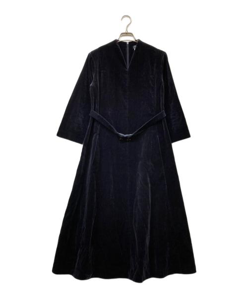'S Max Mara（エスマックスマーラ）'S Max Mara (エスマックスマーラ) ベルベットワンピース ネイビー サイズ:36の古着・服飾アイテム