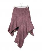 STELLA McCARTNEYステラマッカートニー）の古着「ツイードアシンメトリースカート」｜ピンク