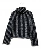 JOSEPHジョゼフ）の古着「ストライプアニメーションハイネックニット」｜ブラック