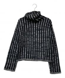 JOSEPH（ジョゼフ）の古着「ストライプアニメーションハイネックニット」｜ブラック