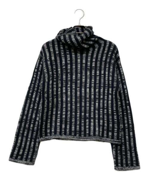 JOSEPH（ジョゼフ）JOSEPH (ジョゼフ) ストライプアニメーションハイネックニット ブラック サイズ:Sの古着・服飾アイテム