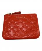 COMME des GARCONSコムデギャルソン）の古着「エンボスフラワーコインケース」｜レッド