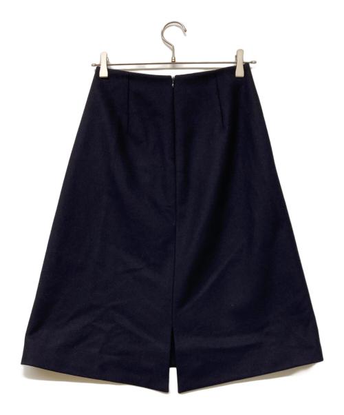 JIL SANDER NAVY（ジルサンダー ネイビー）JIL SANDER NAVY (ジルサンダー ネイビー) ウールブレンドスリットスカート ネイビー サイズ:34の古着・服飾アイテム