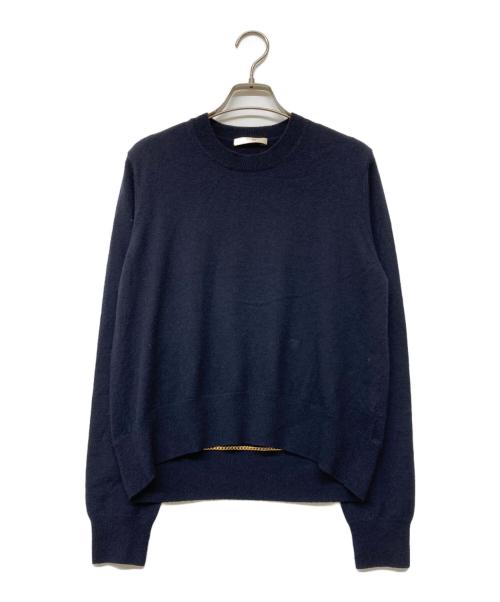 CELINE（セリーヌ）CELINE (セリーヌ) フィービー期トリオンフ刺繍カシミヤクルーネックニット ネイビー サイズ:Mの古着・服飾アイテム