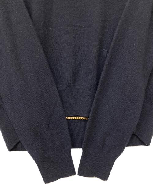 CELINE（セリーヌ）CELINE (セリーヌ) フィービー期トリオンフ刺繍カシミヤクルーネックニット ネイビー サイズ:Mの古着・服飾アイテム