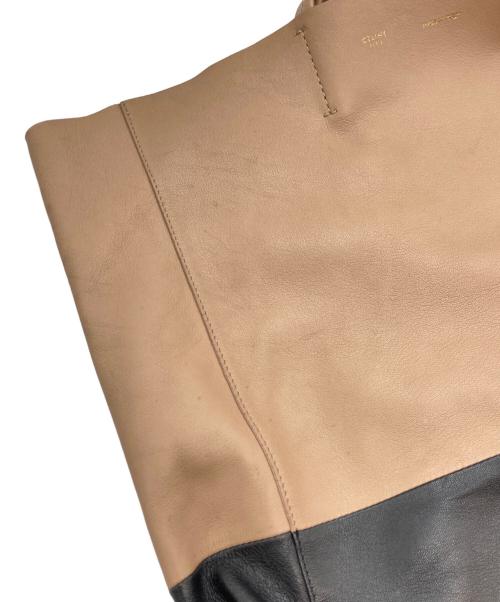 CELINE（セリーヌ）CELINE (セリーヌ) ヴェルティカルカバトートバッグ ベージュ×ブラックの古着・服飾アイテム