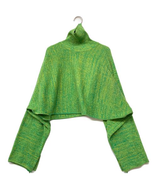 LE CIEL BLEU（ルシェルブルー）LE CIEL BLEU (ルシェルブルー) Rib Cropped Knit Tops グリーン サイズ:36の古着・服飾アイテム