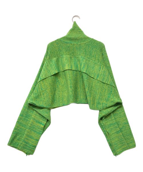 LE CIEL BLEU（ルシェルブルー）LE CIEL BLEU (ルシェルブルー) Rib Cropped Knit Tops グリーン サイズ:36の古着・服飾アイテム