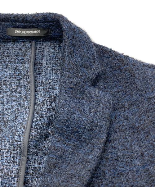 EMPORIO ARMANI（エンポリオアルマーニ）EMPORIO ARMANI (エンポリオアルマーニ) アルパカ混ツイードジャケット ネイビー サイズ:SIZE 46の古着・服飾アイテム