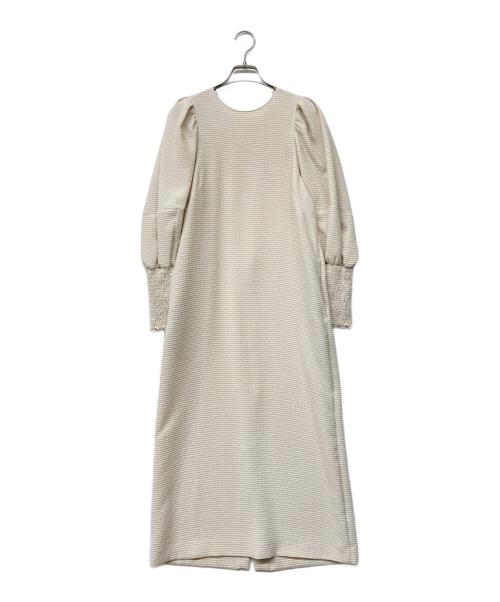 Noble（ノーブル）Noble (ノーブル) クレープマテリアルボリュームスリーブワンピース ベージュ サイズ:-の古着・服飾アイテム