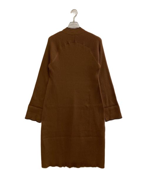 DES PRES（デ プレ）DES PRES (デ プレ) ウーステッドウールリブ フレアワンピース ブラウン サイズ:36の古着・服飾アイテム
