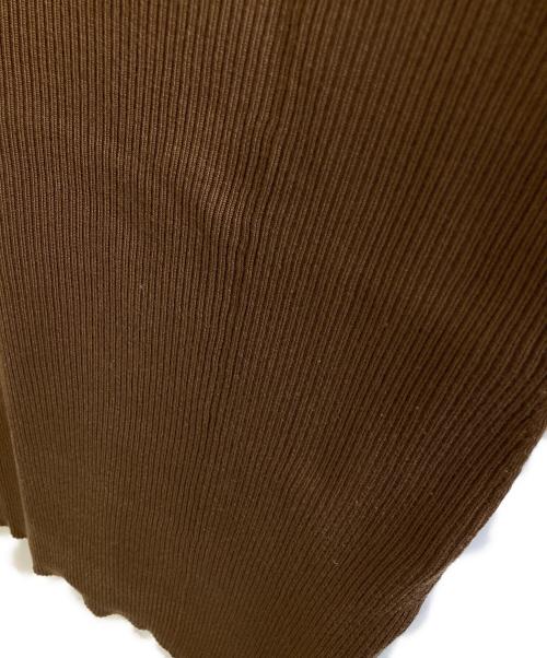 DES PRES（デ プレ）DES PRES (デ プレ) ウーステッドウールリブ フレアワンピース ブラウン サイズ:36の古着・服飾アイテム