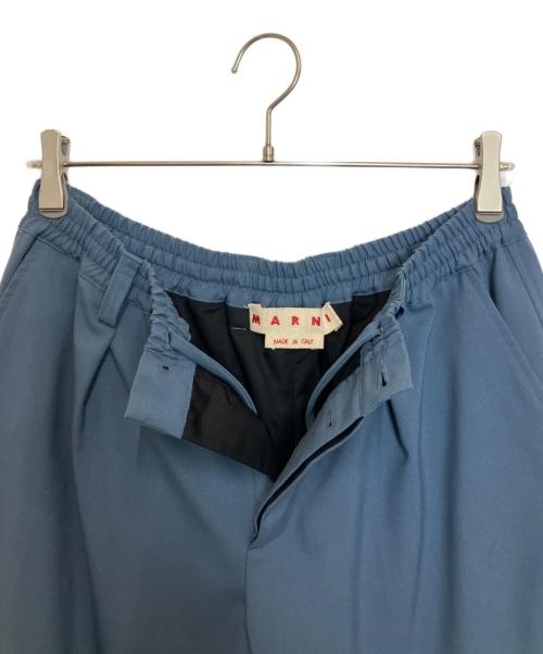 MARNI（マルニ）MARNI (マルニ) ウールトロピカルシャーリング1Pテーパードパンツ ブルー サイズ:48の古着・服飾アイテム