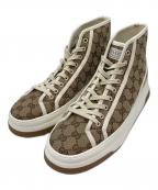 GUCCIグッチ）の古着「ハイカットスニーカー」｜ベージュ×ホワイト