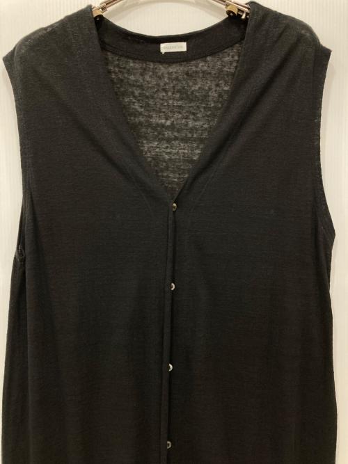 GALERIE VIE（ギャルリーヴィー）GALERIE VIE (ギャルリーヴィー) リネンジャージ ノースリーブロングジレ ブラック サイズ:Freeの古着・服飾アイテム