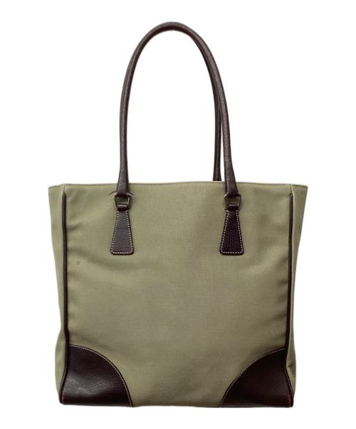 PRADA（プラダ）PRADA (プラダ) キャンバストートバッグ カーキの古着・服飾アイテム