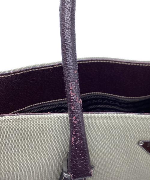 PRADA（プラダ）PRADA (プラダ) キャンバストートバッグ カーキの古着・服飾アイテム