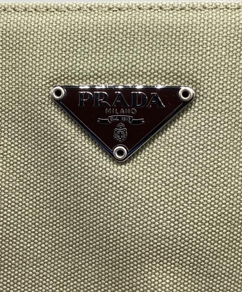 PRADA（プラダ）PRADA (プラダ) キャンバストートバッグ カーキの古着・服飾アイテム