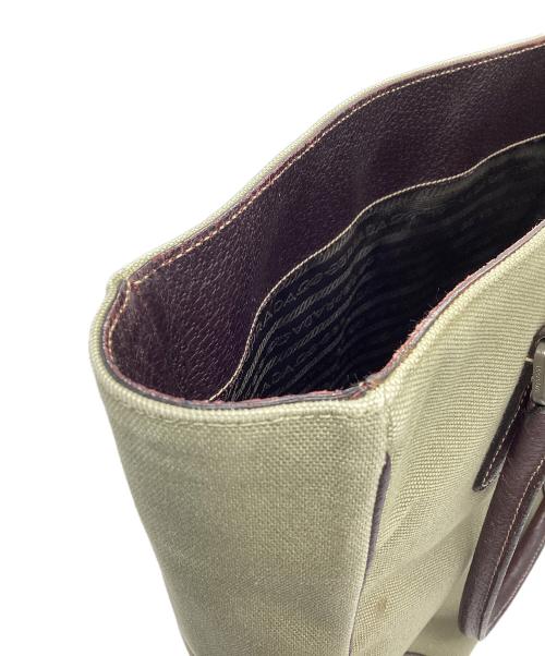 PRADA（プラダ）PRADA (プラダ) キャンバストートバッグ カーキの古着・服飾アイテム