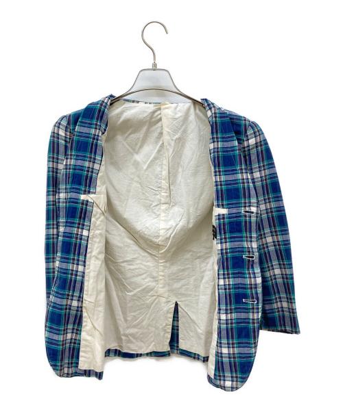 COMME des GARCONS HOMME PLUS（コムデギャルソンオムプリュス）COMME des GARCONS HOMME PLUS (コムデギャルソンオムプリュス) チェックテーラードジャケット ネイビー サイズ:Sの古着・服飾アイテム