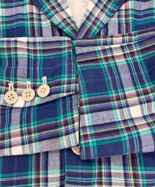 COMME des GARCONS HOMME PLUS（コムデギャルソンオムプリュス）COMME des GARCONS HOMME PLUS (コムデギャルソンオムプリュス) チェックテーラードジャケット ネイビー サイズ:Sの古着・服飾アイテム