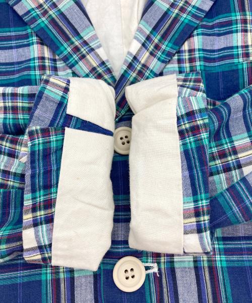 COMME des GARCONS HOMME PLUS（コムデギャルソンオムプリュス）COMME des GARCONS HOMME PLUS (コムデギャルソンオムプリュス) チェックテーラードジャケット ネイビー サイズ:Sの古着・服飾アイテム