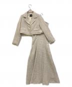 Swingleスウィングル）の古着「ツイードジャケット&ワンピースセットアップ」｜サックス