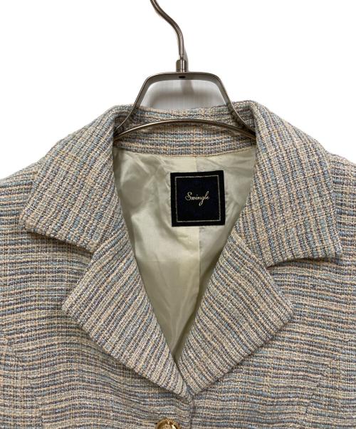Swingle（スウィングル）Swingle (スウィングル) ツイードジャケット&ワンピースセットアップ サックス サイズ:SIZE Mの古着・服飾アイテム
