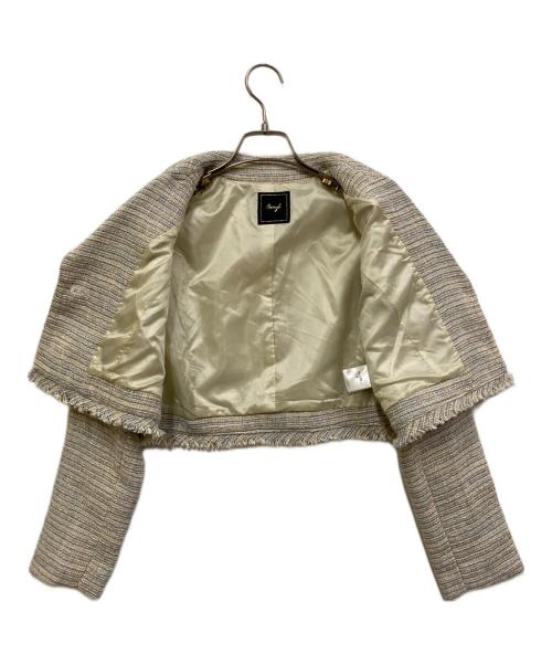 Swingle（スウィングル）Swingle (スウィングル) ツイードジャケット&ワンピースセットアップ サックス サイズ:SIZE Mの古着・服飾アイテム