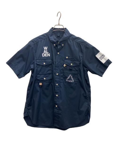 MOUNTAIN RESEARCH（マウンテンリサーチ）MOUNTAIN RESEARCH (マウンテンリサーチ) Fishermans Shirt S/S ネイビー サイズ:Lの古着・服飾アイテム