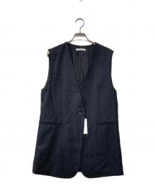 Plage（プラージュ）の古着「22AW Collarless Long ベスト」｜ブラック