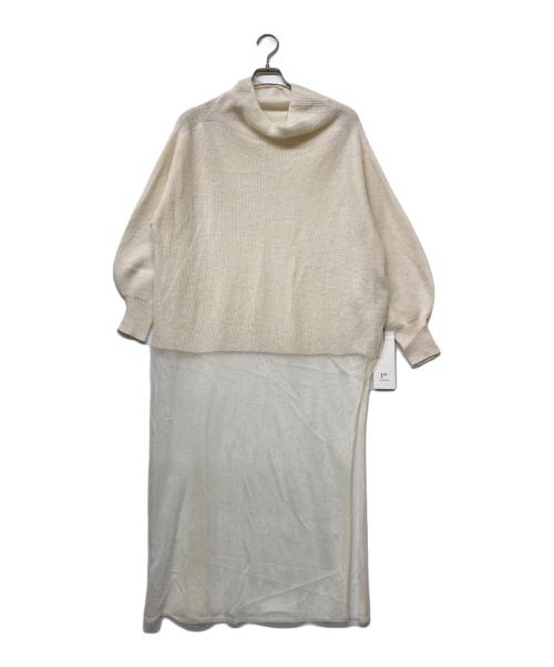 uca（ウカ）uca (ウカ) アルパカブレンドドッキングニットワンピース ホワイト サイズ:FREEの古着・服飾アイテム
