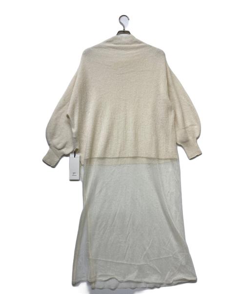 uca（ウカ）uca (ウカ) アルパカブレンドドッキングニットワンピース ホワイト サイズ:FREEの古着・服飾アイテム