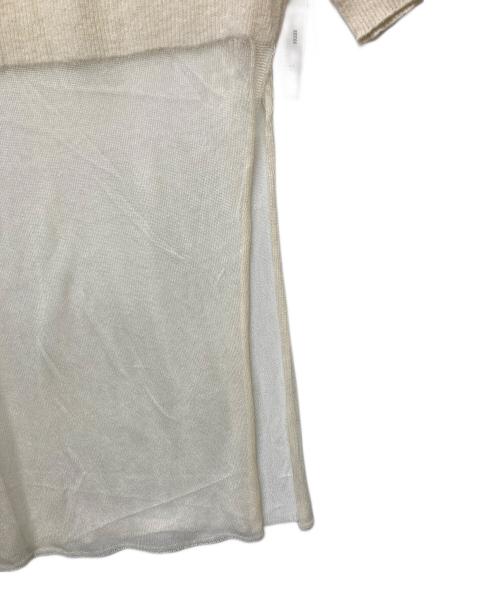 uca（ウカ）uca (ウカ) アルパカブレンドドッキングニットワンピース ホワイト サイズ:FREEの古着・服飾アイテム